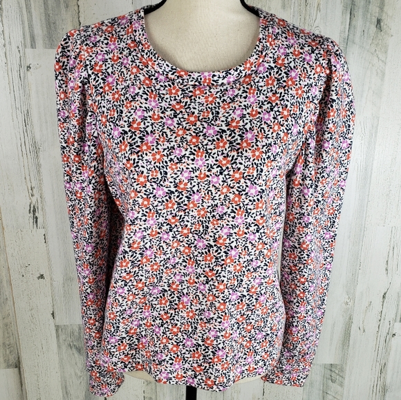 Ann Taylor Tops - Ann Taylor Floral Puff Sleeve Casual Top Sz M